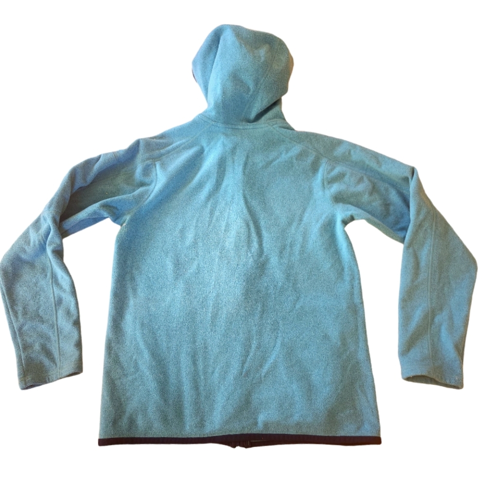 Patagonia Fleece Hooded Jacket Women's Size M Full Zip Pockets Light Blue - Picture 3 of 7